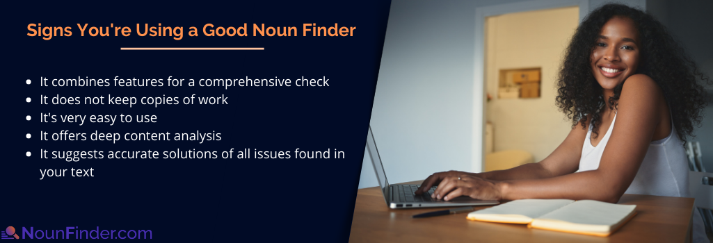 signs you are using the right noun finder in a sentence